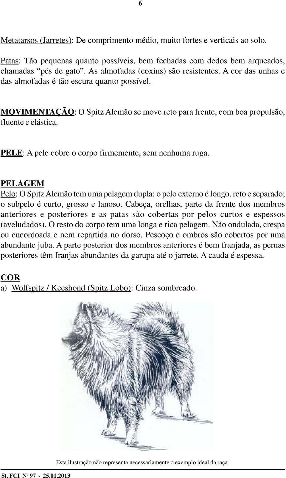 PELE: A pele cobre o corpo firmemente, sem nenhuma ruga. PELAGEM Pelo: O Spitz Alemão tem uma pelagem dupla: o pelo externo é longo, reto e separado; o subpelo é curto, grosso e lanoso.