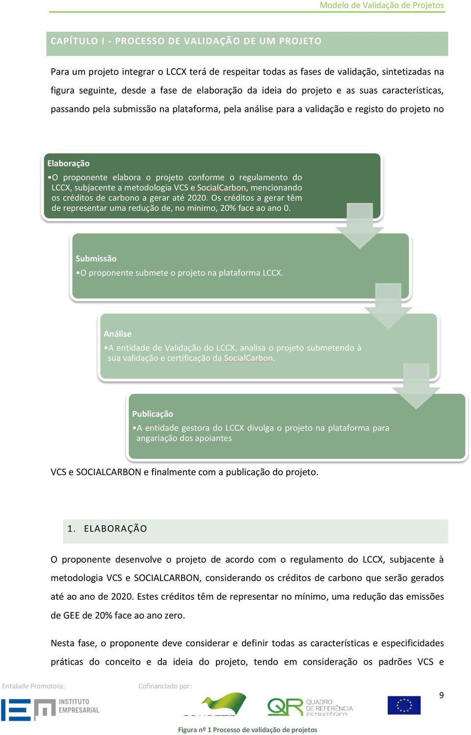 LCCX, subjacente a metodologia VCS e SocialCarbon, mencionando os créditos de carbono a gerar até 2020. Os créditos a gerar têm de representar uma redução de, no mínimo, 20% face ao ano 0.