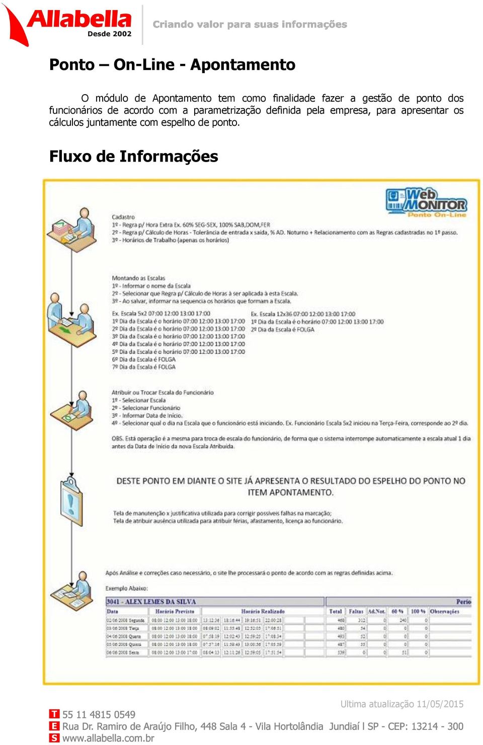 com a parametrização definida pela empresa, para apresentar