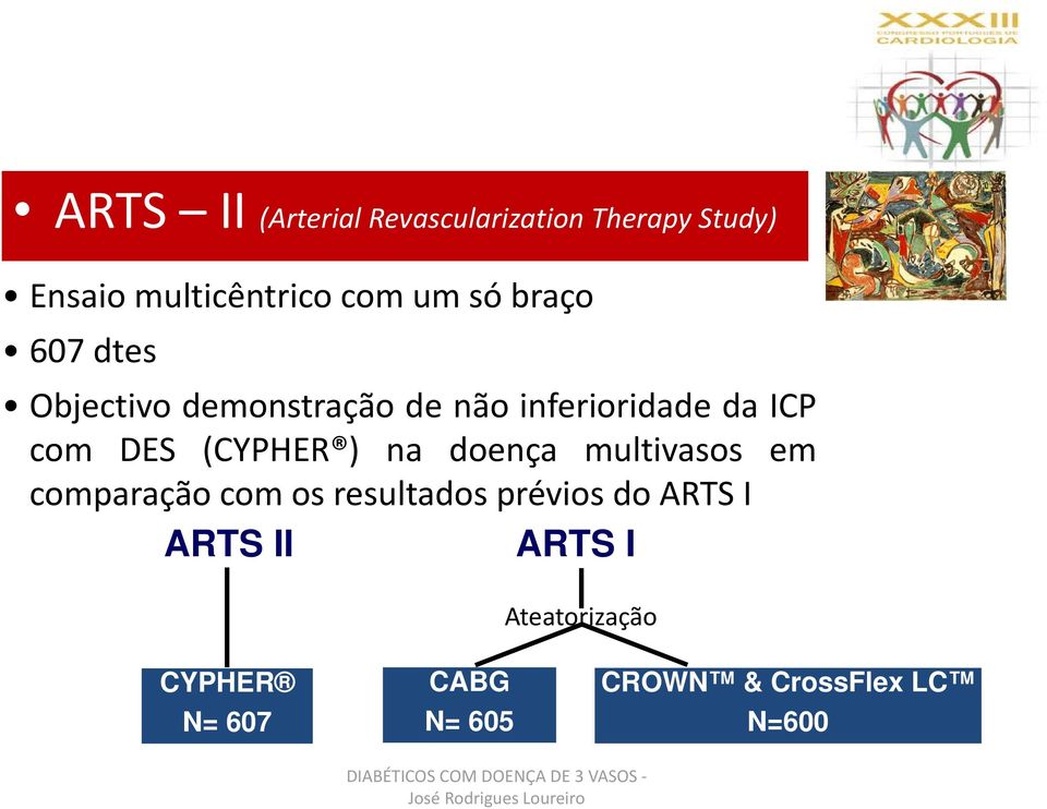 (CYPHER ) na doença multivasos em comparação com os resultados prévios do ARTS