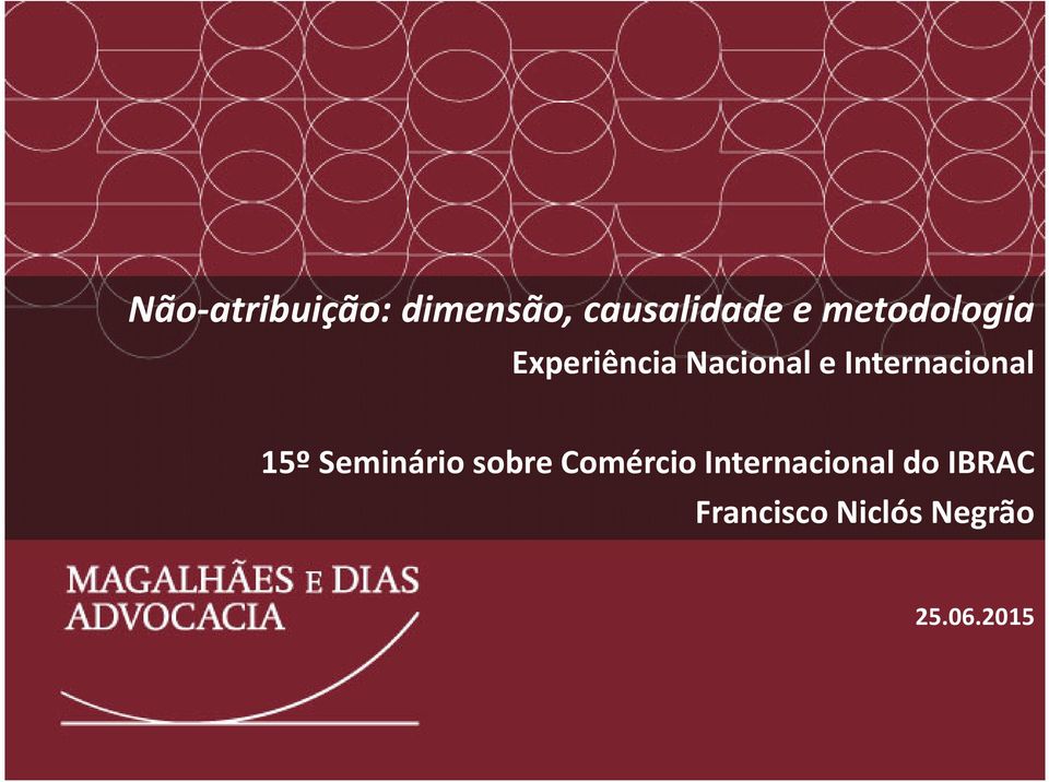 Internacional 15º Seminário sobre Comércio