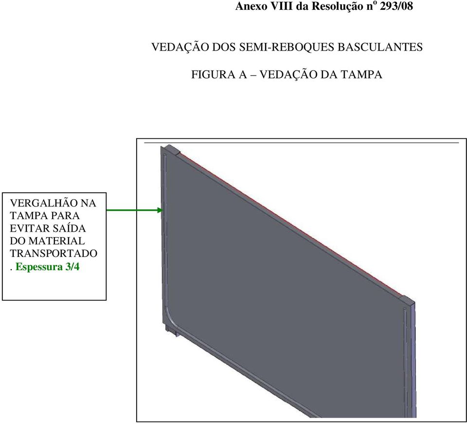 VEDAÇÃO DA TAMPA VERGALHÃO NA TAMPA PARA