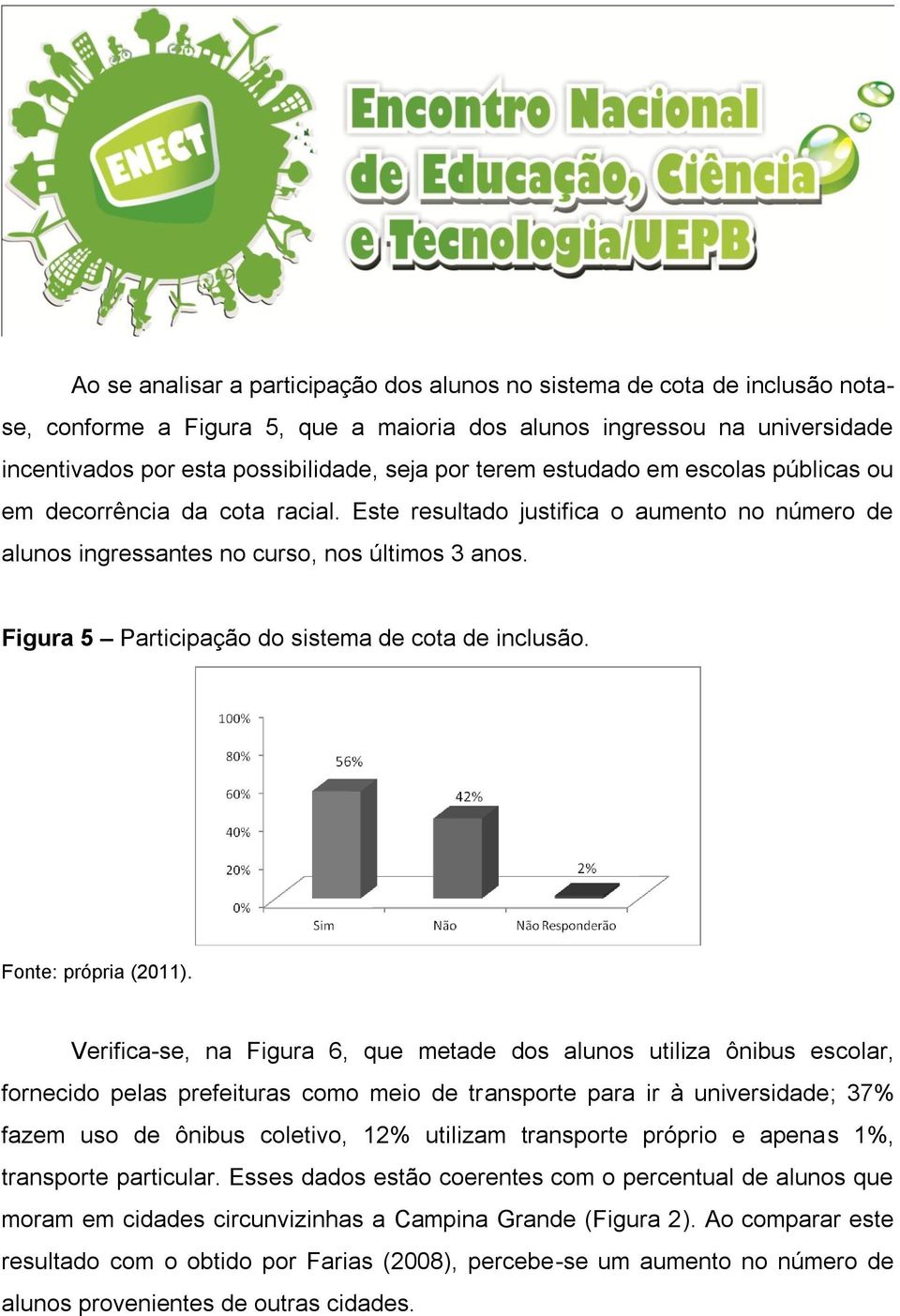 Figura 5 Participação do sistema de cota de inclusão.