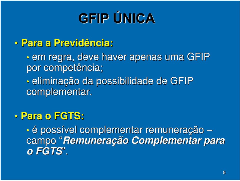 GFIP complementar.