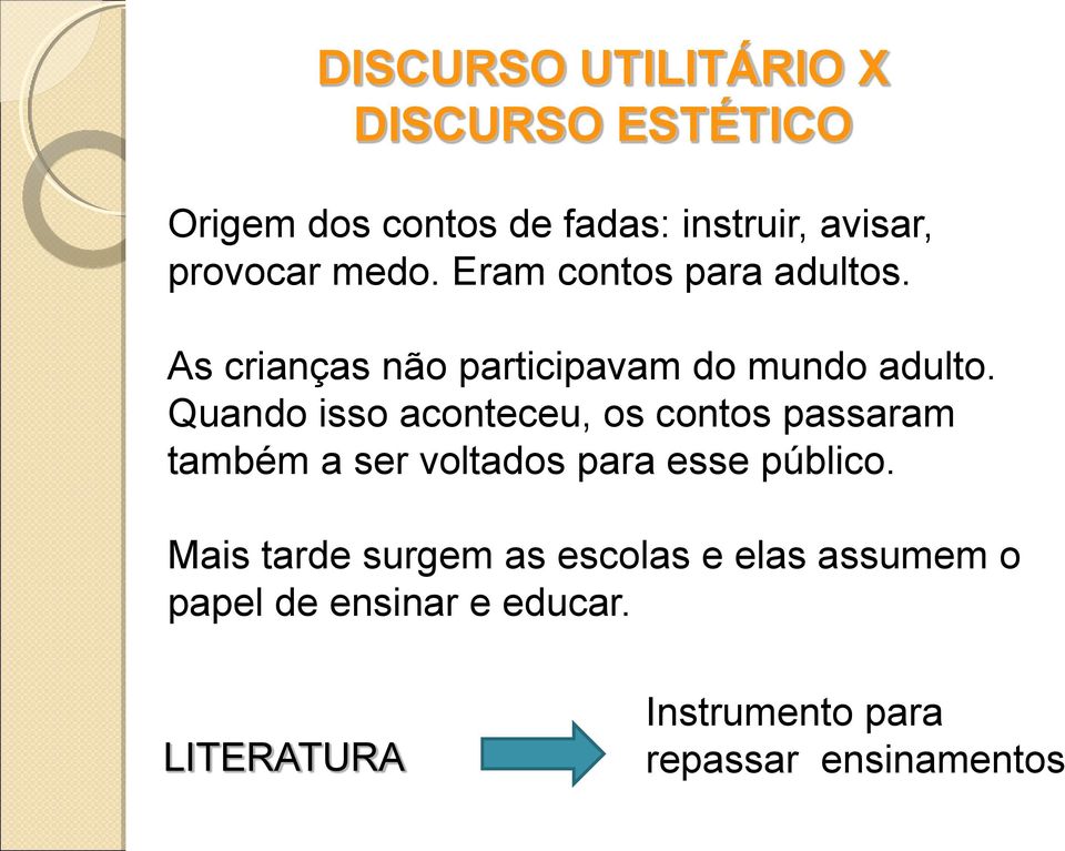 Quando isso aconteceu, os contos passaram também a ser voltados para esse público.