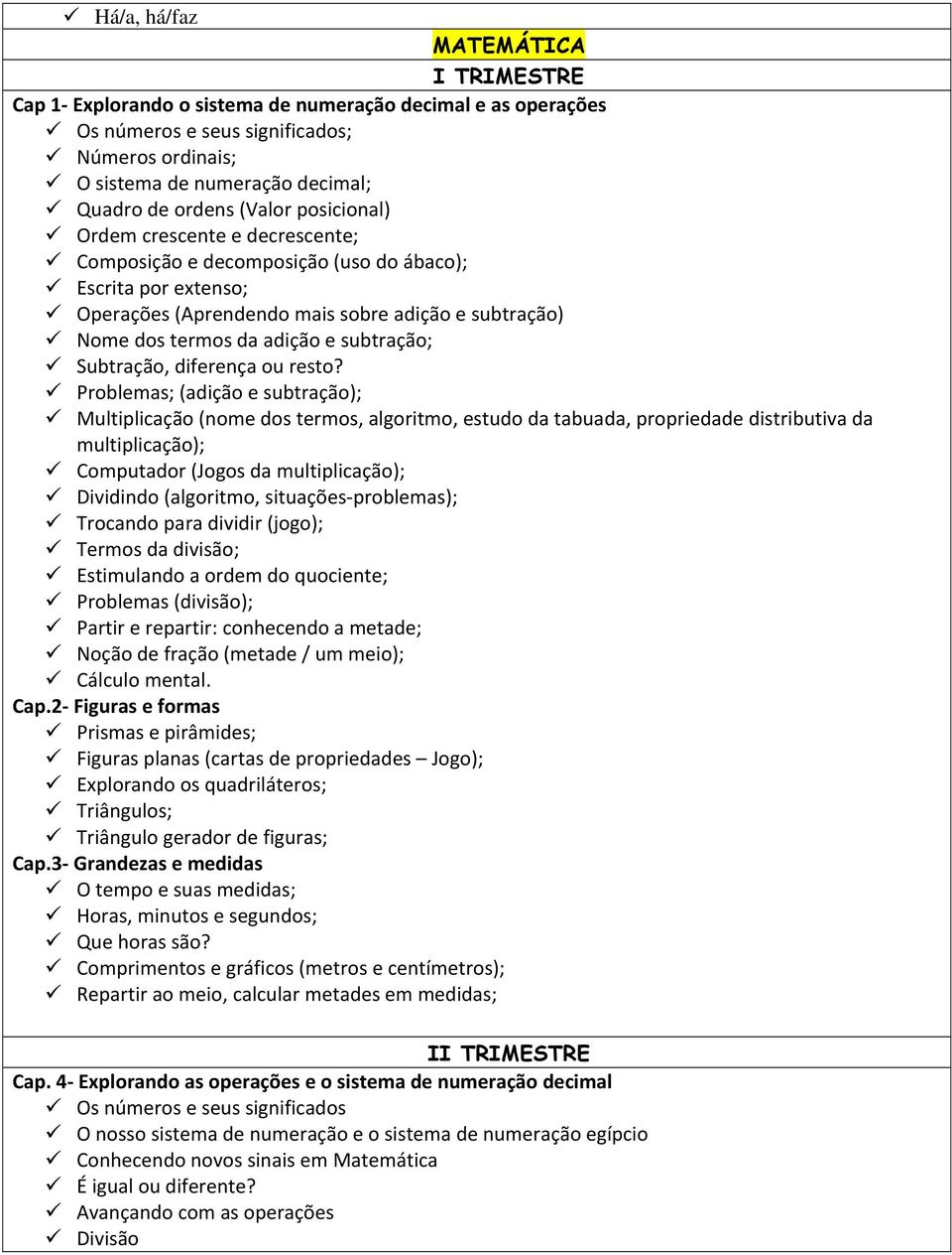 Subtração, diferença ou resto?