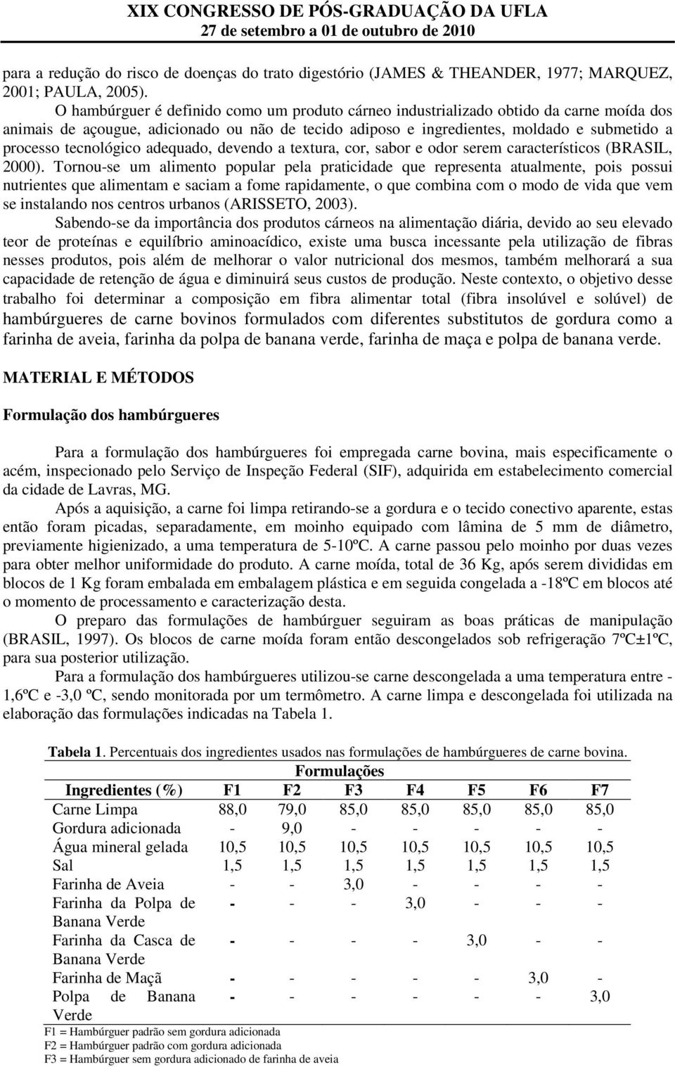 tecnológico adequado, devendo a textura, cor, sabor e odor serem característicos (BRASIL, 2000).