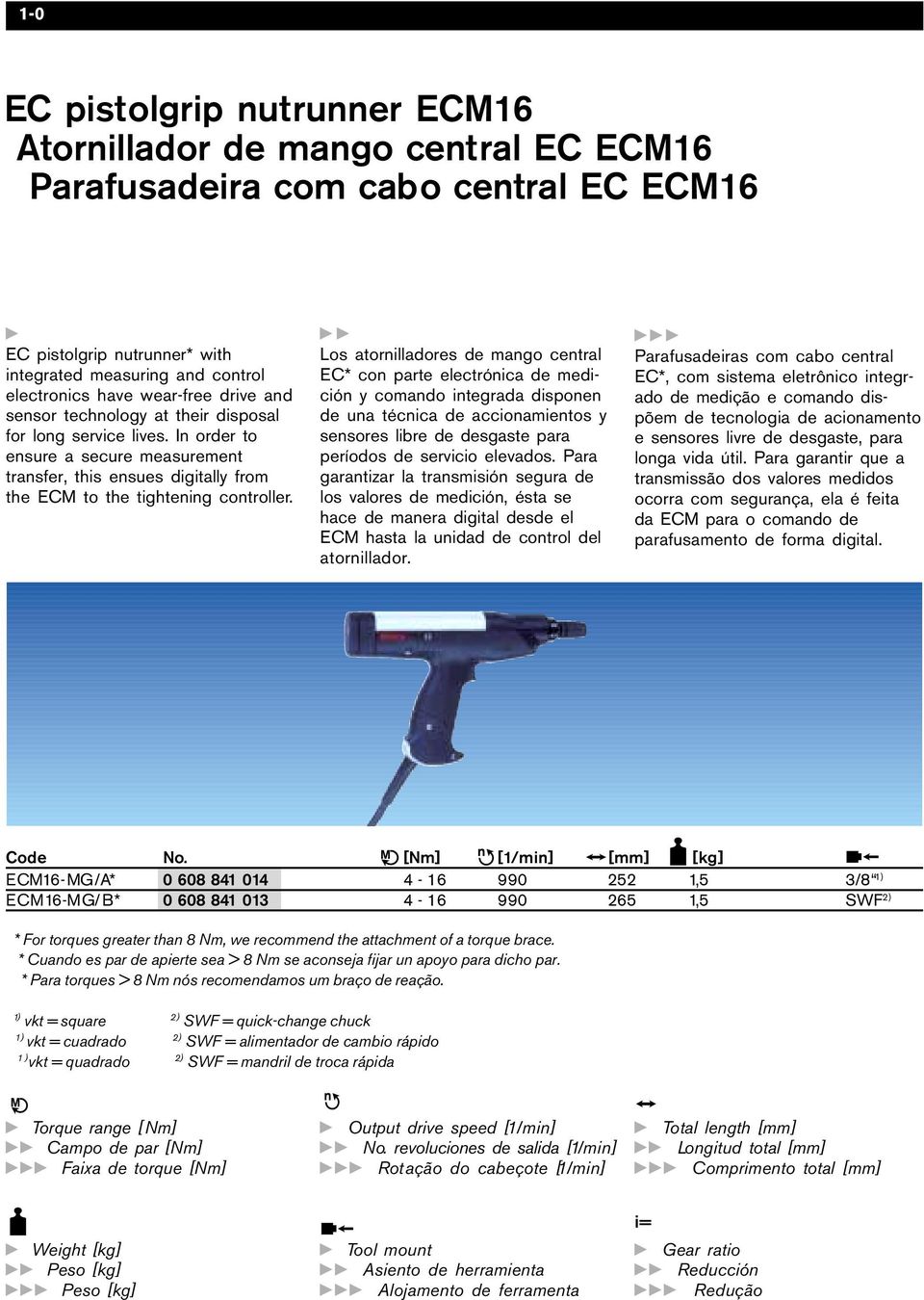 Los atornilladores de mango central EC* con parte electrónica de medición comando integrada disponen de una técnica de accionamientos sensores libre de desgaste para períodos de servicio elevados.