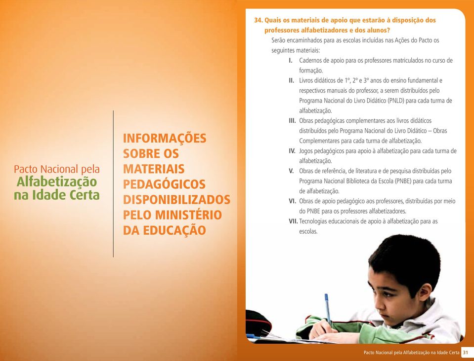 Cadernos de apoio para os professores matriculados no curso de formação. II.