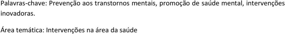 saúde mental, intervenções