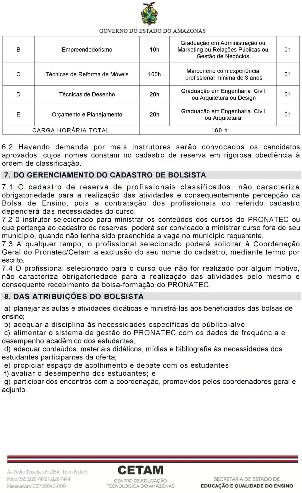 2 Havendo demanda por mais instrutores serão convocados os candidatos aprovados, cujos nomes constam no cadastro de reserva em rigorosa obediência à ordem de classificação. 7.