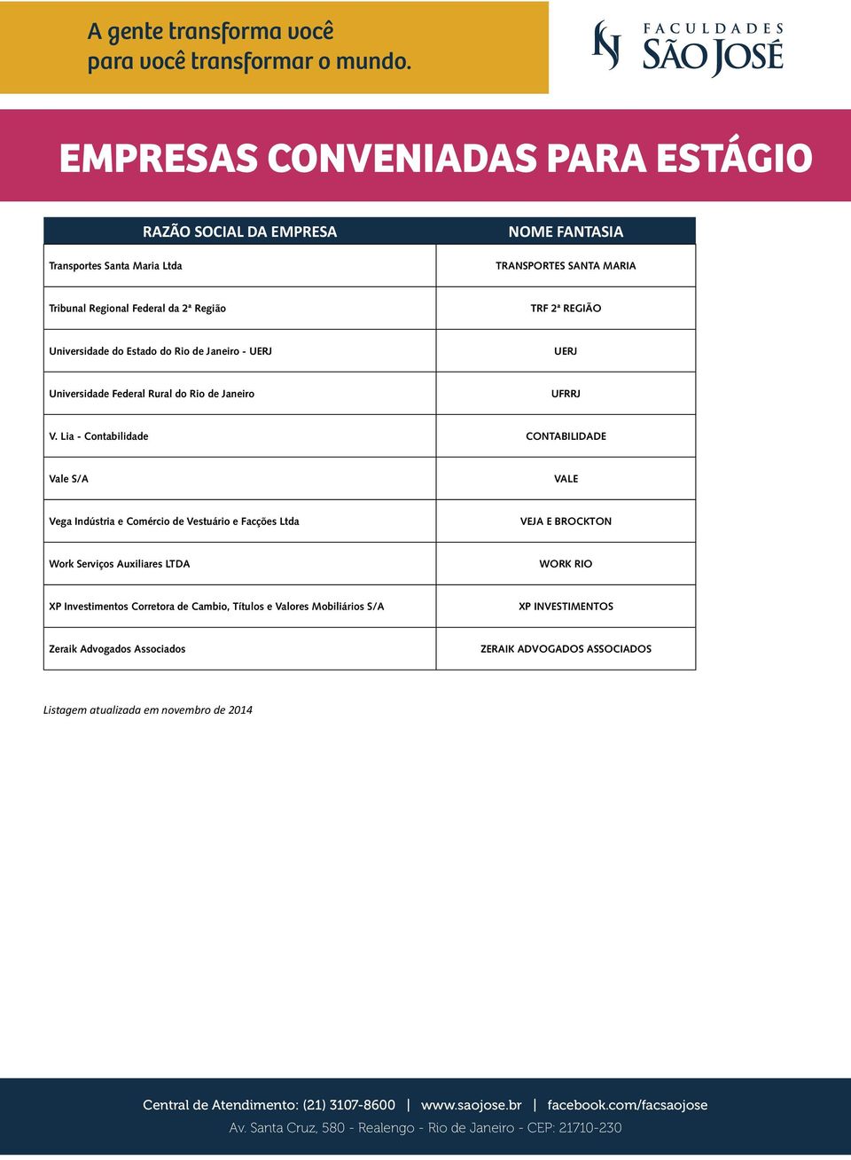 Lia - Contabilidade CONTABILIDADE Vale S/A VALE Vega Indústria e Comércio de Vestuário e Facções Ltda VEJA E BROCKTON Work Serviços