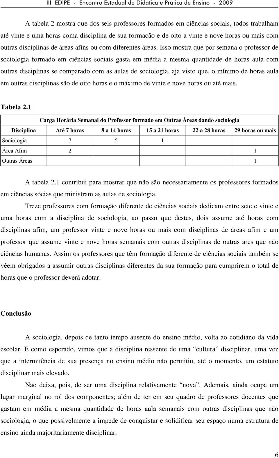 Isso mostra que por semana o professor de sociologia formado em ciências sociais gasta em média a mesma quantidade de horas aula com outras disciplinas se comparado com as aulas de sociologia, aja