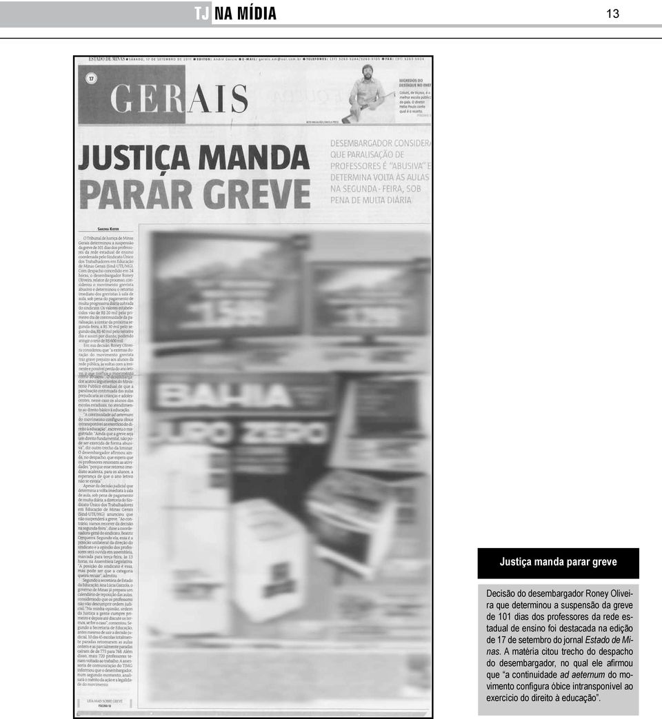 de setembro do jornal Estado de Minas.