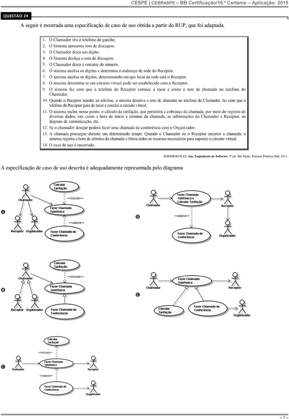 de uso obtida a partir do RUP, que foi adaptada. SOMMRVILL, Ian.