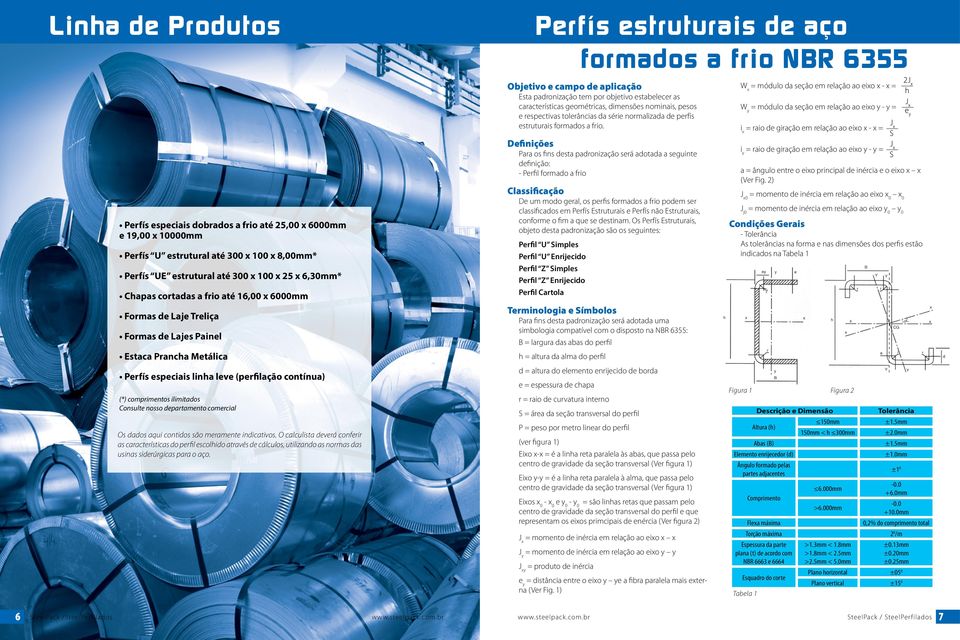 contínua) (*) comprimentos ilimitados Consulte nosso departamento comercial Os dados aqui contidos são meramente indicativos.