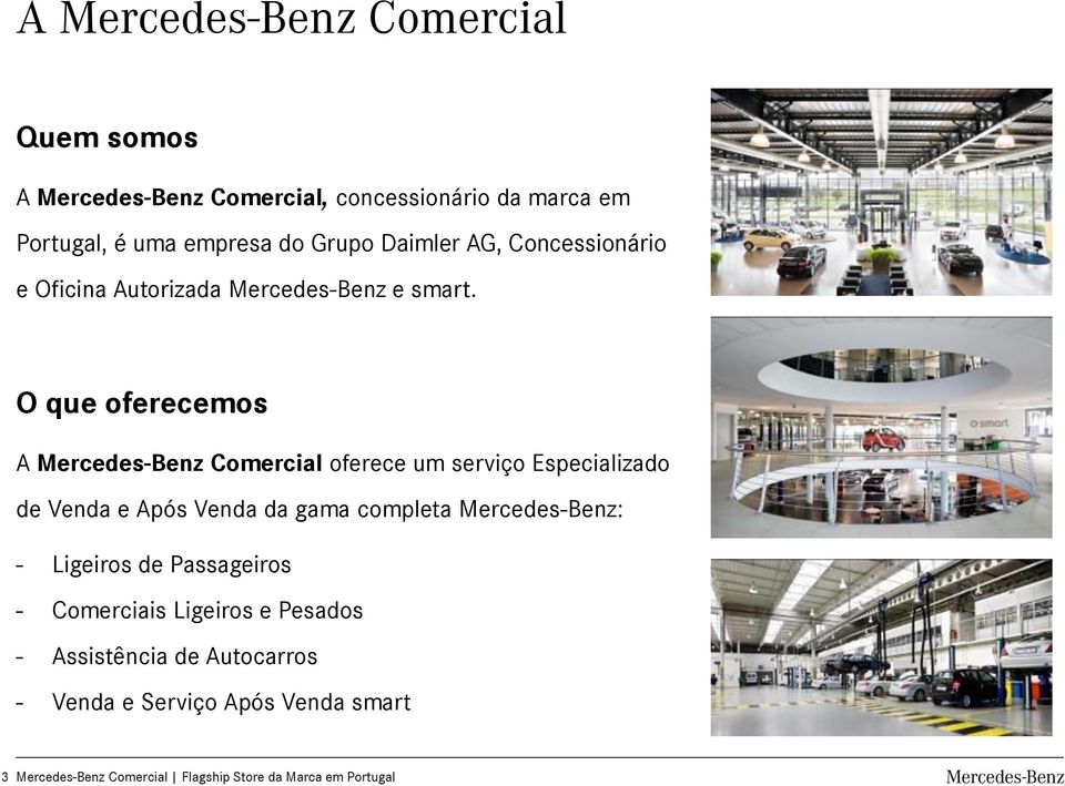 O que oferecemos A Mercedes-Benz Comercial oferece um serviço Especializado de Venda e Após Venda da gama completa