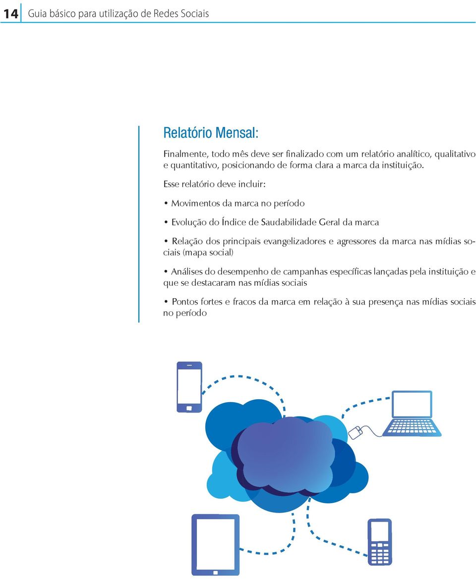 Esse relatório deve incluir: Movimentos da marca no período Evolução do Índice de Saudabilidade Geral da marca Relação dos principais evangelizadores e