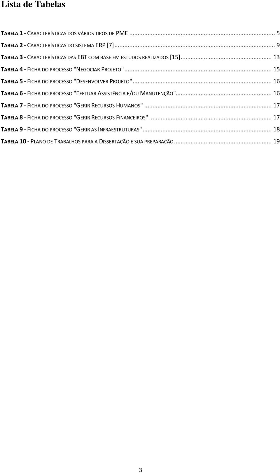 .. 15 TABELA 5 - FICHA DO PROCESSO "DESENVOLVER PROJETO"... 16 TABELA 6 - FICHA DO PROCESSO "EFETUAR ASSISTÊNCIA E/OU MANUTENÇÃO".