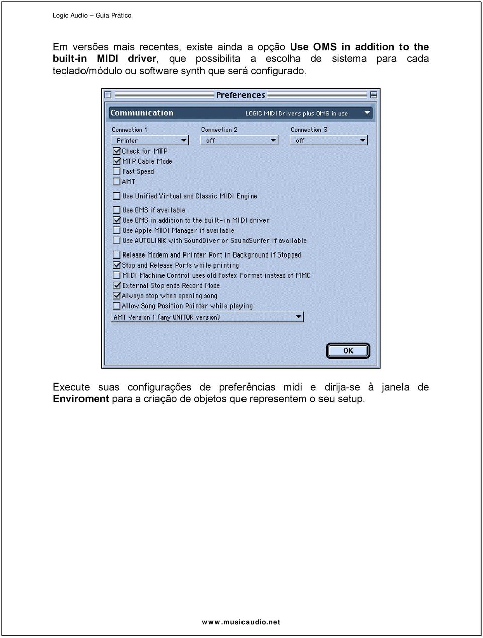 software synth que será configurado.