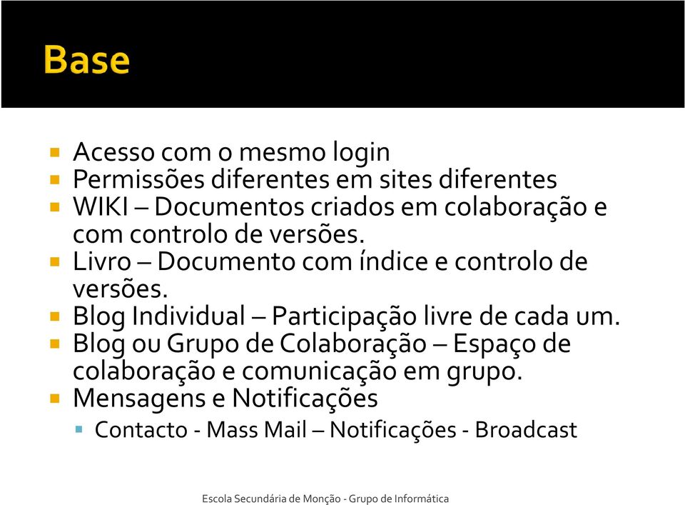 Blog Individual Participação livre de cada um.