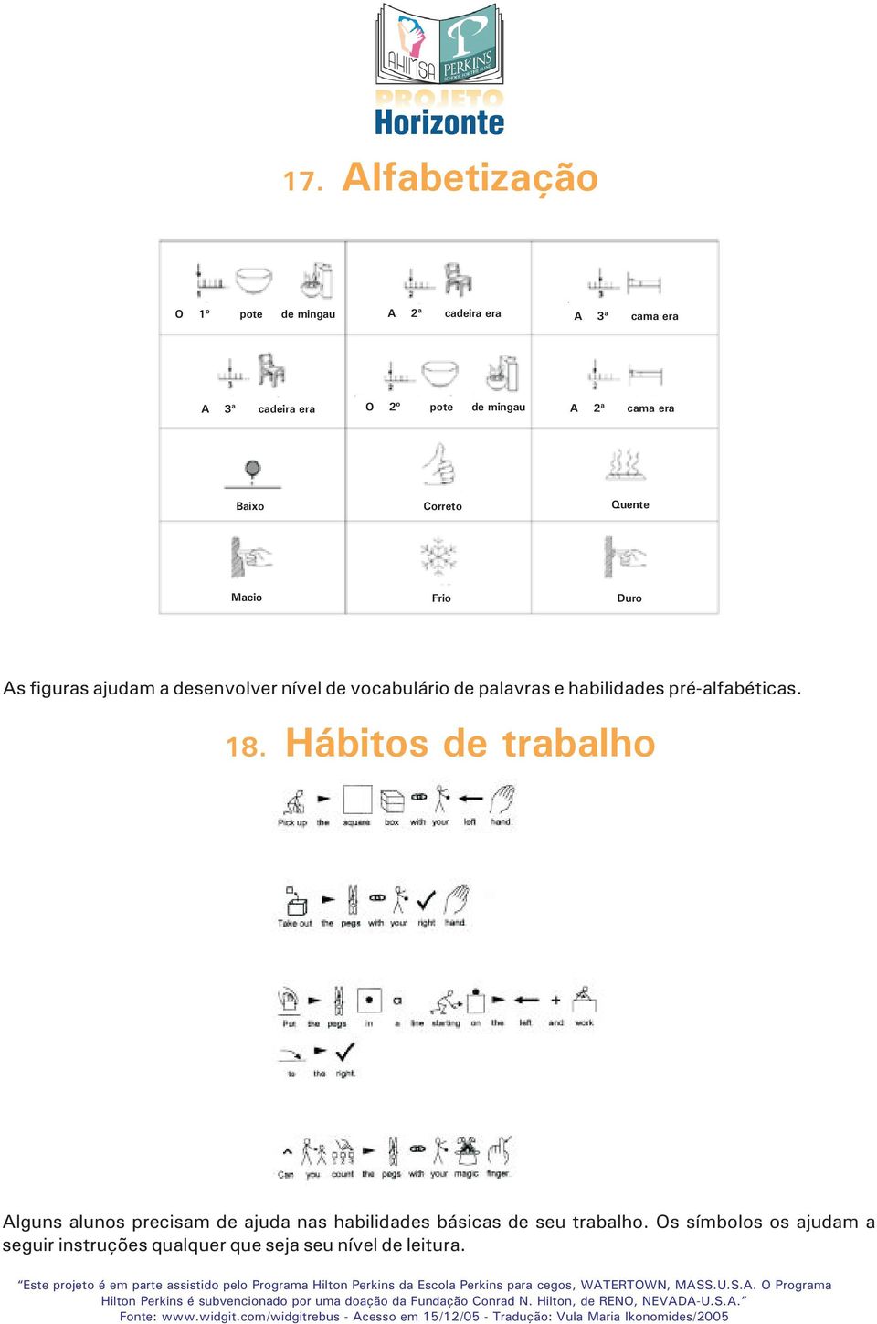 palavras e habilidades pré-alfabéticas. 18.