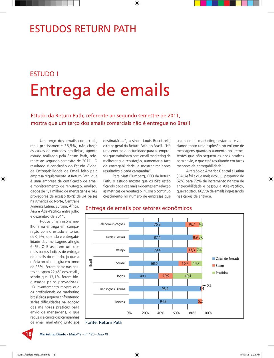 O resultado é conclusão do Estudo Global de Entregabilidade de Email feito pela empresa regularmente.