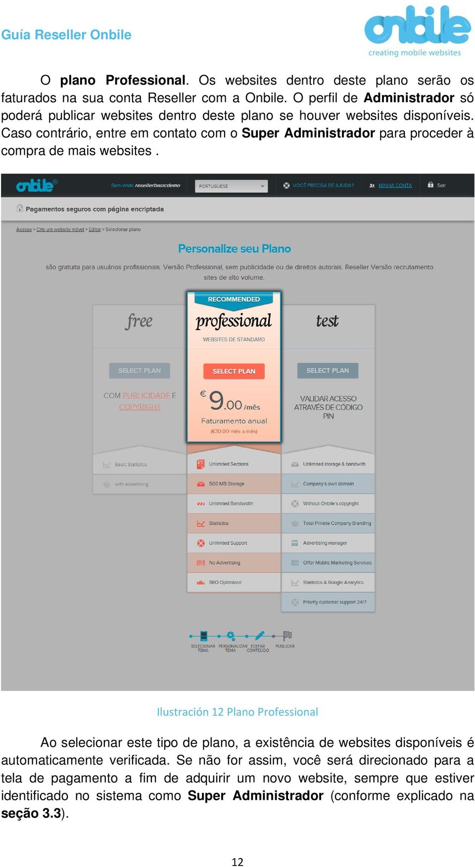 Caso contrário, entre em contato com o Super Administrador para proceder à compra de mais websites.