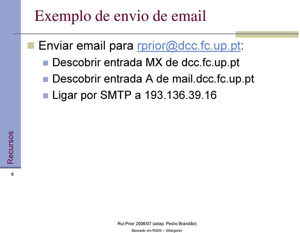 pt: Descobrir entrada MX de dcc.fc.up.