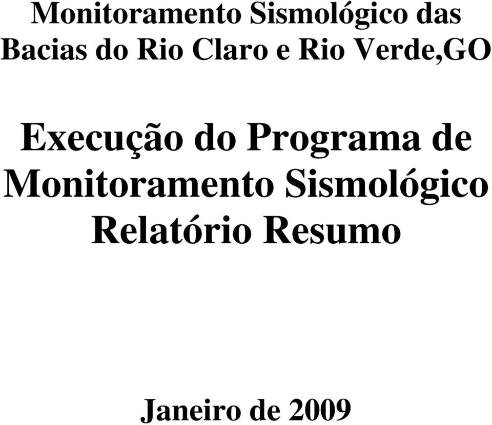 do Programa de Monitoramento