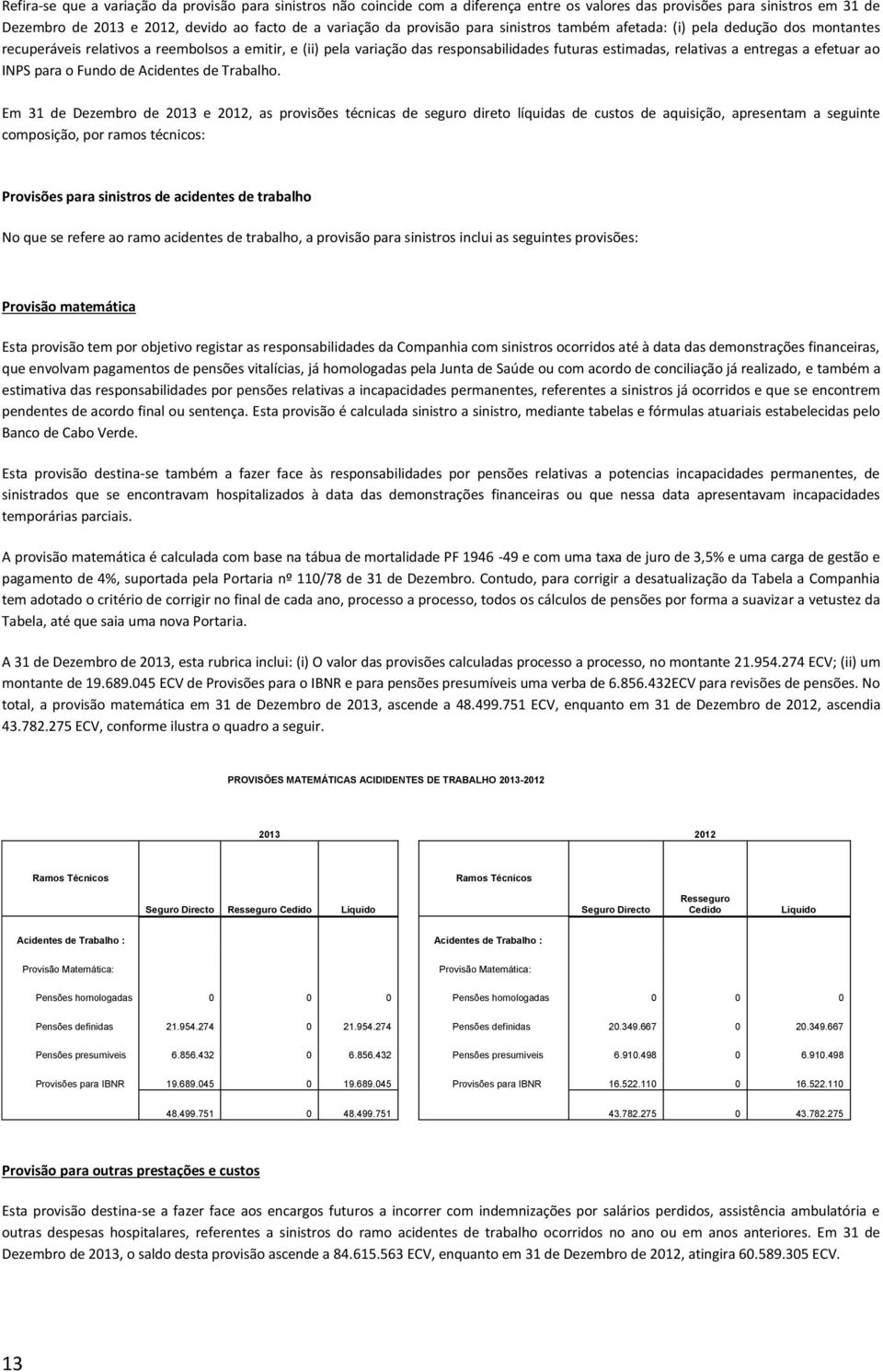 a efetuar ao INPS para o Fundo de Acidentes de Trabalho.