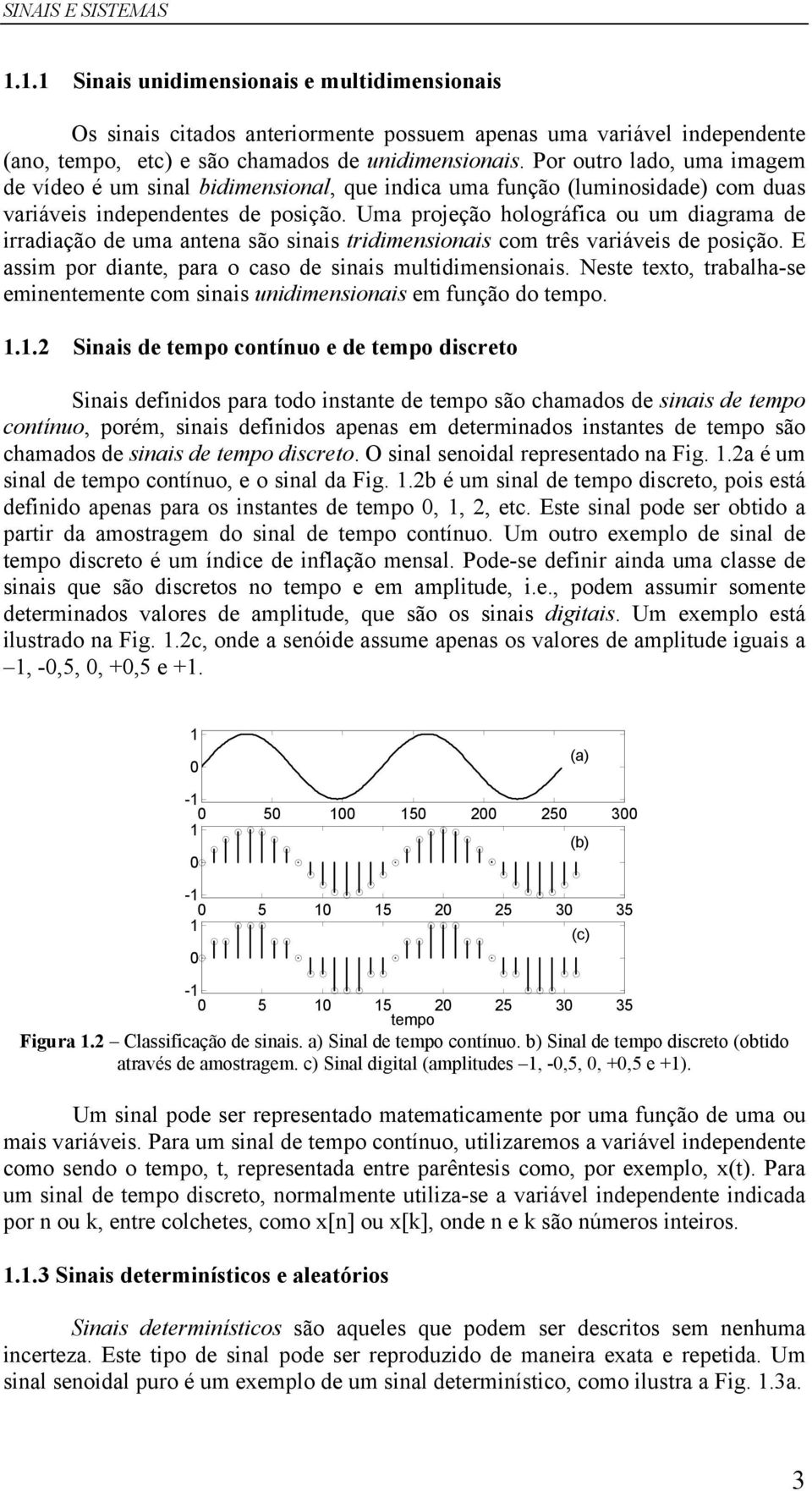 Uma projção holográica ou um diagrama d irradiação d uma aa são siais ridimsioais com rês variávis d posição. E assim por dia, para o caso d siais mulidimsioais.