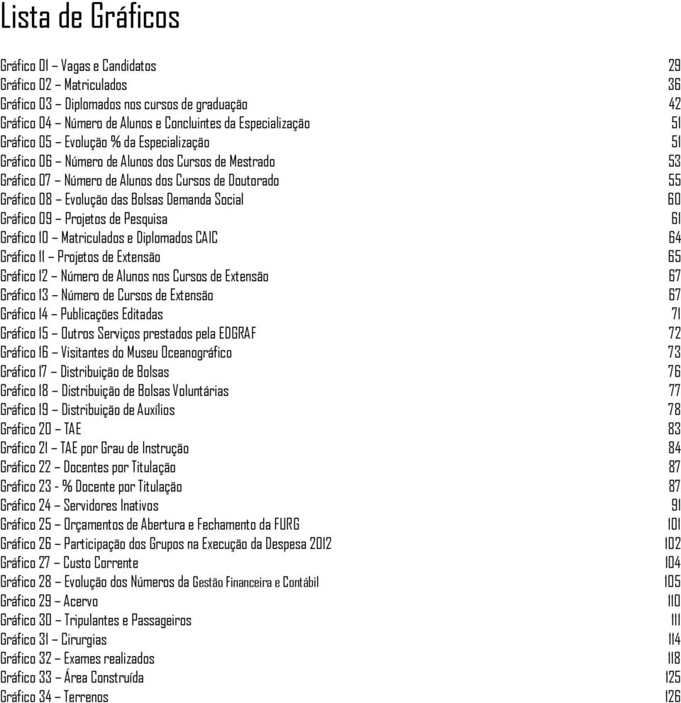 Bolsas Demanda Social 60 Gráfico 09 Projetos de Pesquisa 61 Gráfico 10 Matriculados e Diplomados CAIC 64 Gráfico 11 Projetos de Extensão 65 Gráfico 12 Número de Alunos nos Cursos de Extensão 67