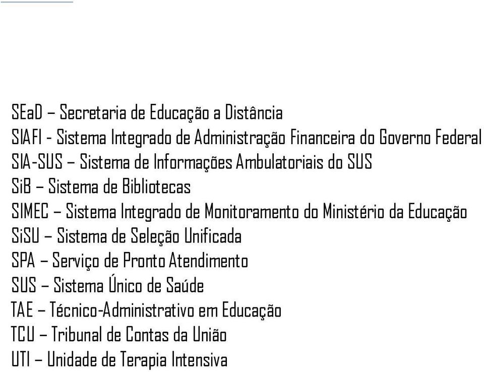 Integrado de Monitoramento do Ministério da Educação SiSU Sistema de Seleção Unificada SPA Serviço de Pronto Atendimento