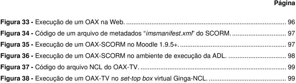 ... 97 Figura 35 - Execução de um OAX-SCORM no Moodle 1.9.5+.