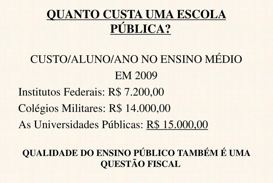 Federais: R$ 7.200,00 Colégios Militares: R$ 14.