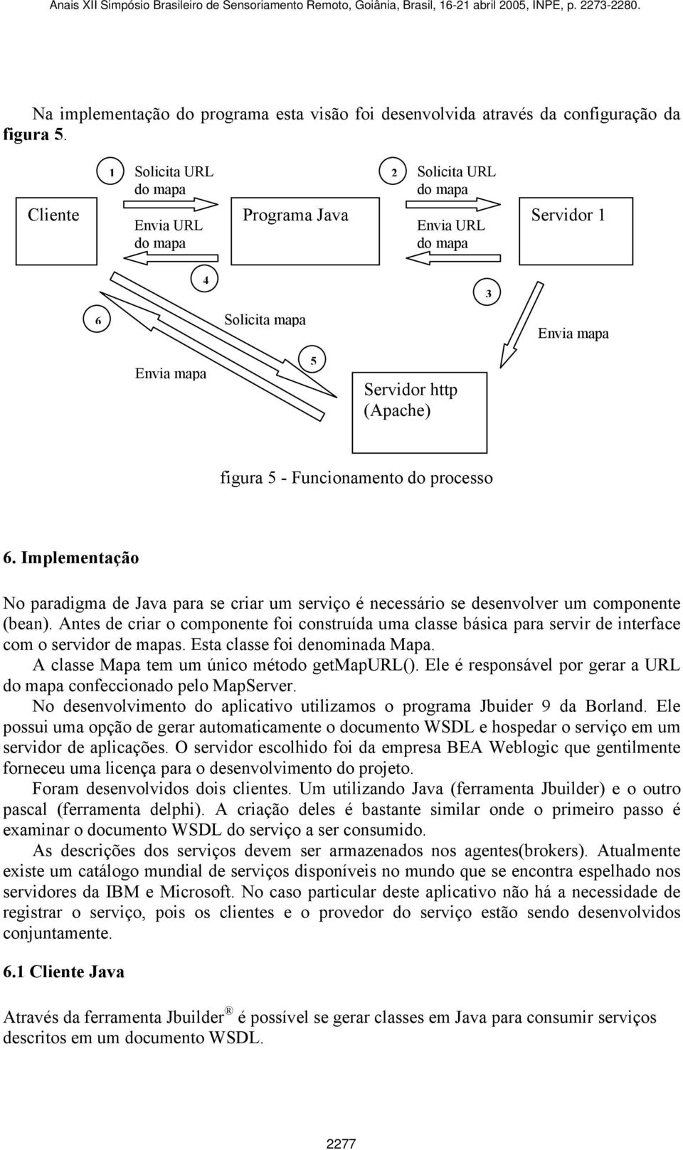 Funcionamento do processo 6. Implementação No paradigma de Java para se criar um serviço é necessário se desenvolver um componente (bean).