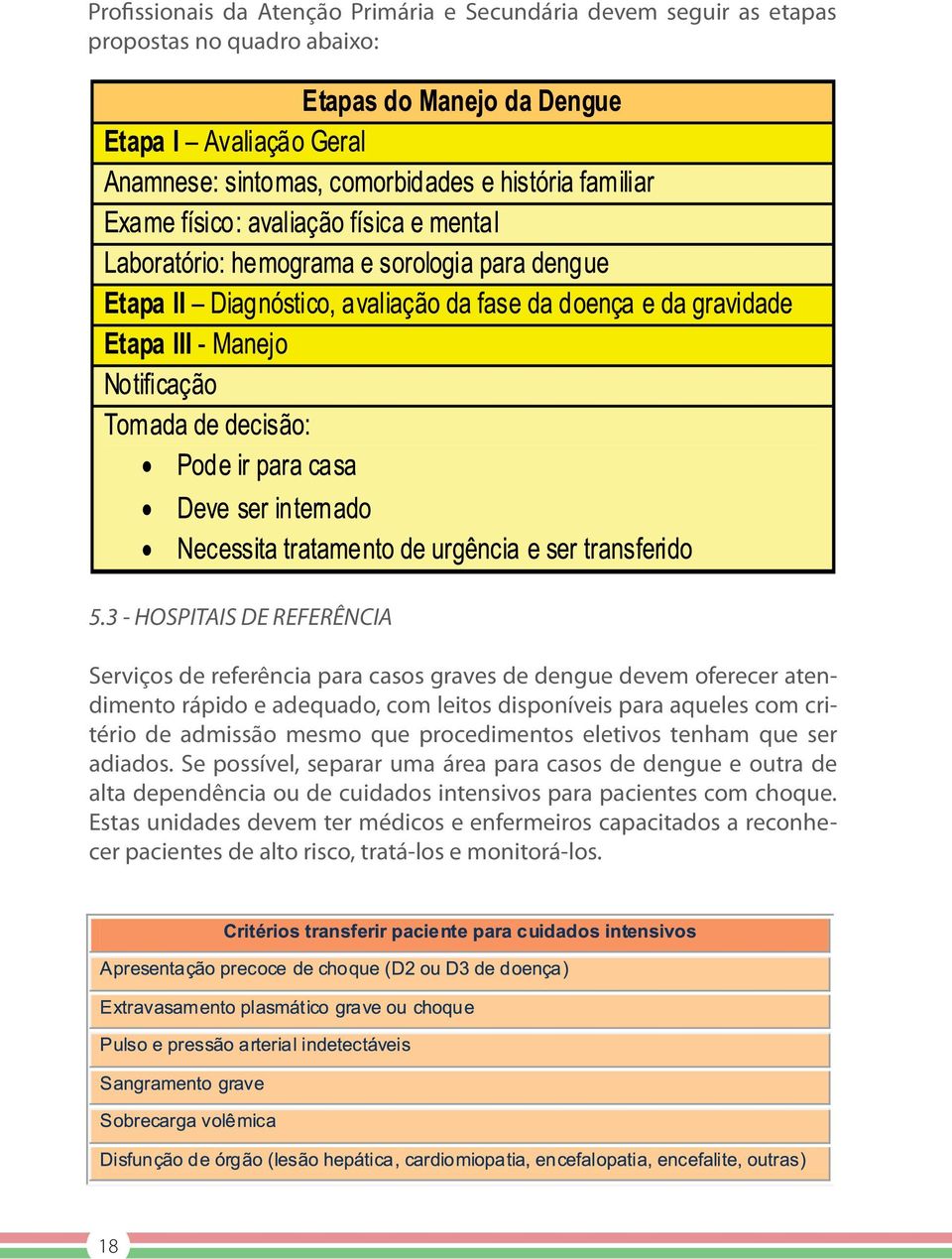 para aqueles com critério de admissão mesmo que procedimentos eletivos tenham que ser adiados.