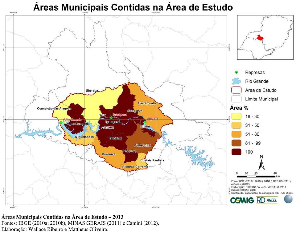 IBGE (2010a; 2010b), MINAS