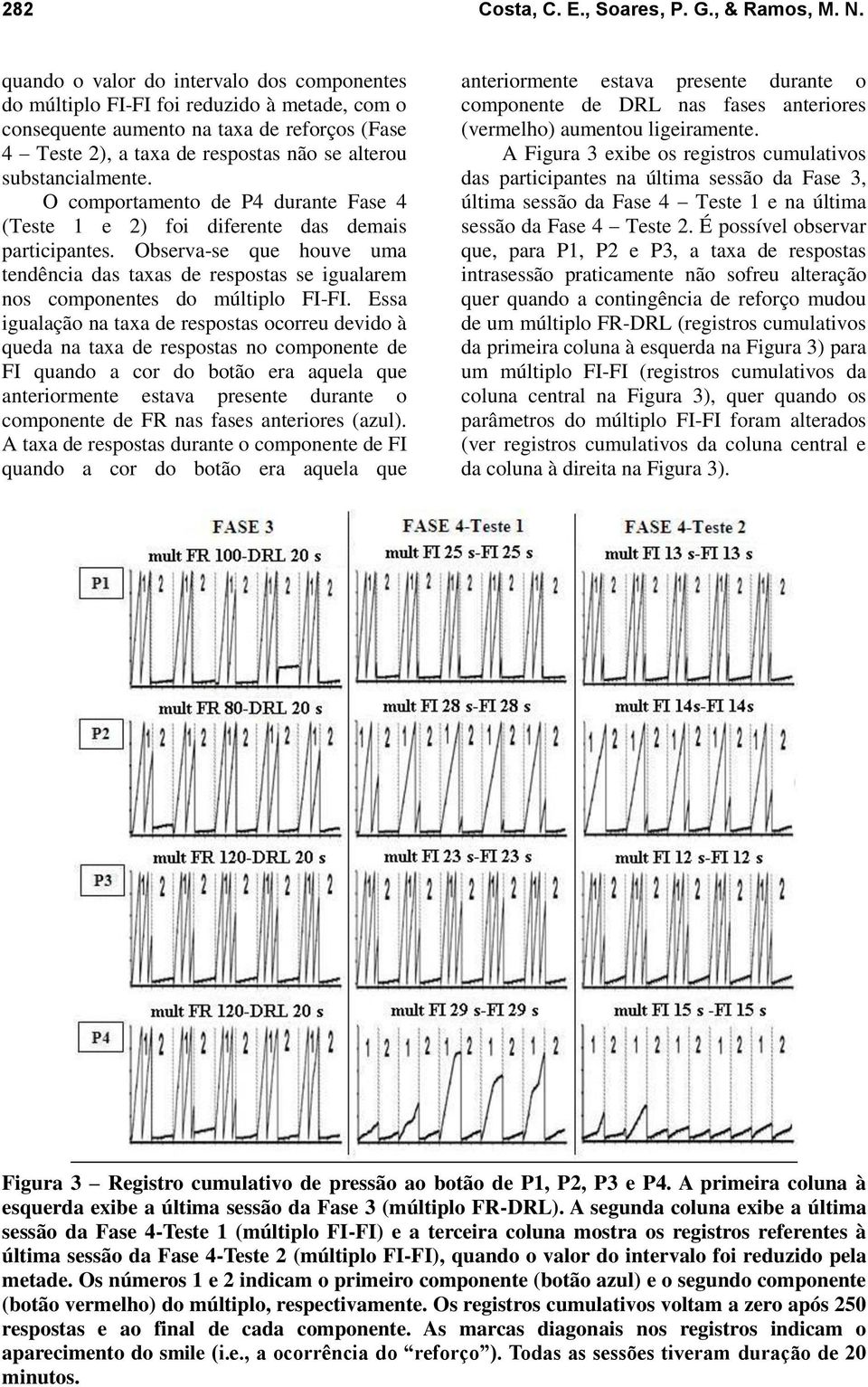 substancialmente. O comportamento de P4 durante Fase 4 (Teste 1 e 2) foi diferente das demais participantes.