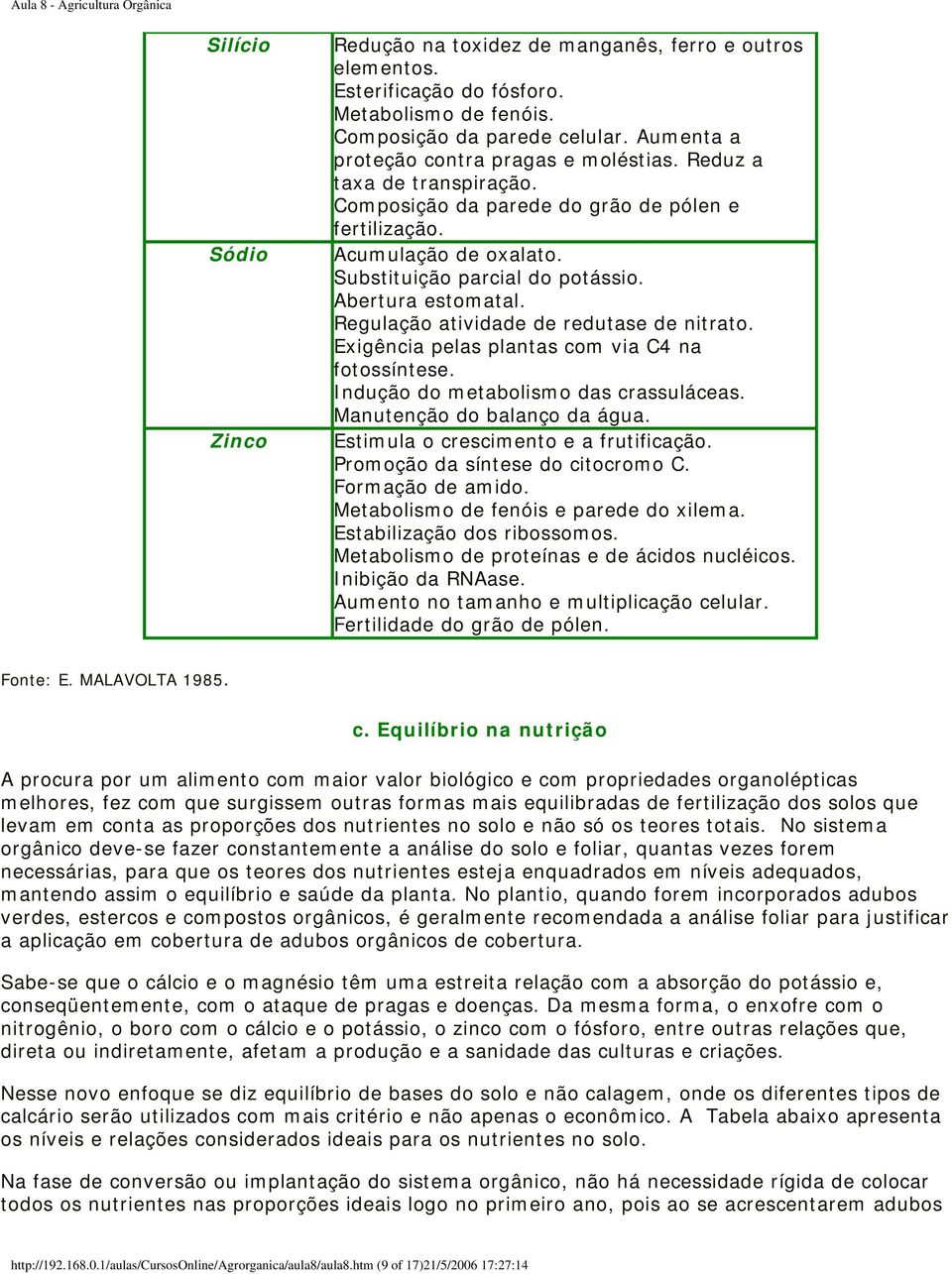 Abertura estomatal. Regulação atividade de redutase de nitrato. Exigência pelas plantas com via C4 na fotossíntese. Indução do metabolismo das crassuláceas. Manutenção do balanço da água.