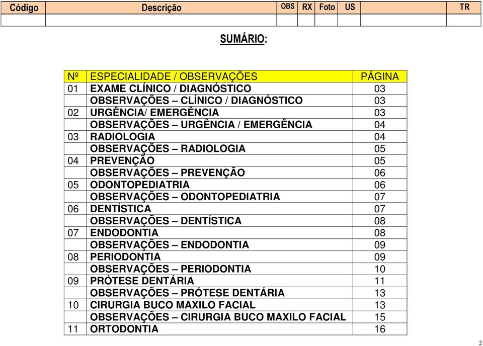 OBSERVAÇÕES ODONTOPEDIATRIA 07 06 DENTÍSTICA 07 OBSERVAÇÕES DENTÍSTICA 08 07 ENDODONTIA 08 OBSERVAÇÕES ENDODONTIA 09 08 PERIODONTIA 09 OBSERVAÇÕES