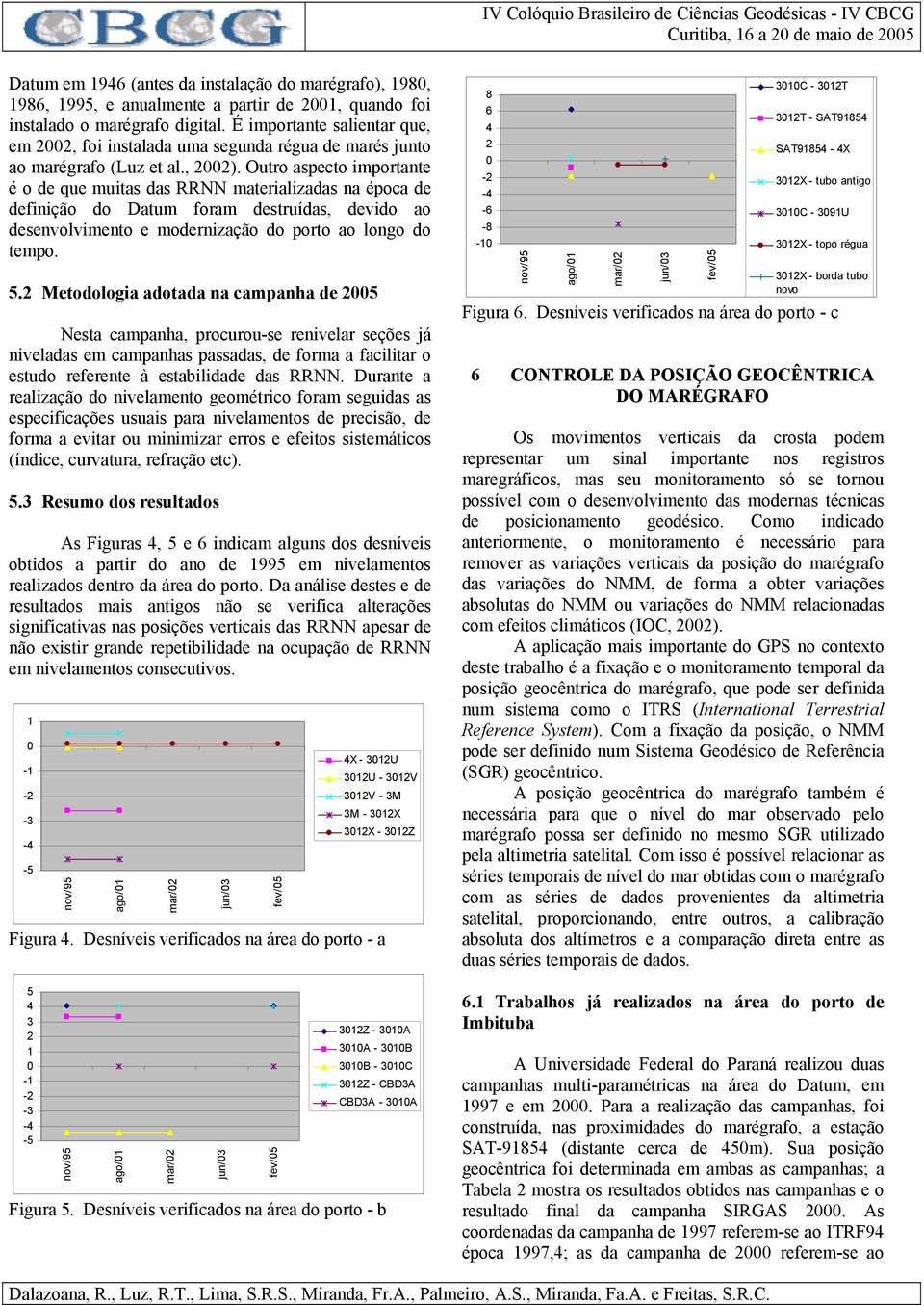 Outro aspecto importante é o de que muitas das RRNN materializadas na época de definição do Datum foram destruídas, devido ao desenvolvimento e modernização do porto ao longo do tempo. 5.