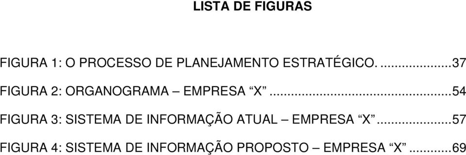 ..54 FIGURA 3: SISTEMA DE INFORMAÇÃO ATUAL EMPRESA X.