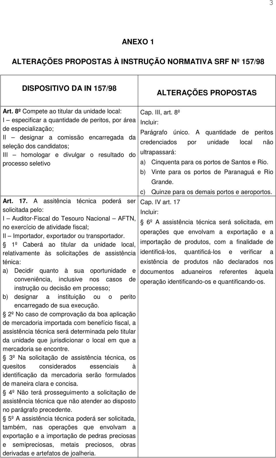 resultado do processo seletivo Art. 17.