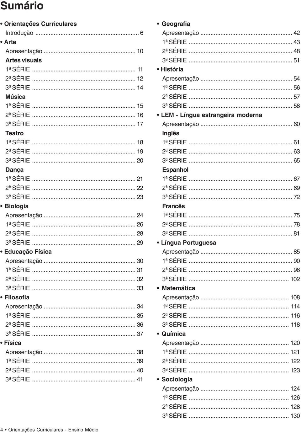 .. 30 1ª SÉRIE... 31 2ª SÉRIE... 32 3ª SÉRIE... 33 Filosofia Apresentação... 34 1ª SÉRIE... 35 2ª SÉRIE... 36 3ª SÉRIE... 37 Física Apresentação... 38 1ª SÉRIE... 39 2ª SÉRIE... 40 3ª SÉRIE.