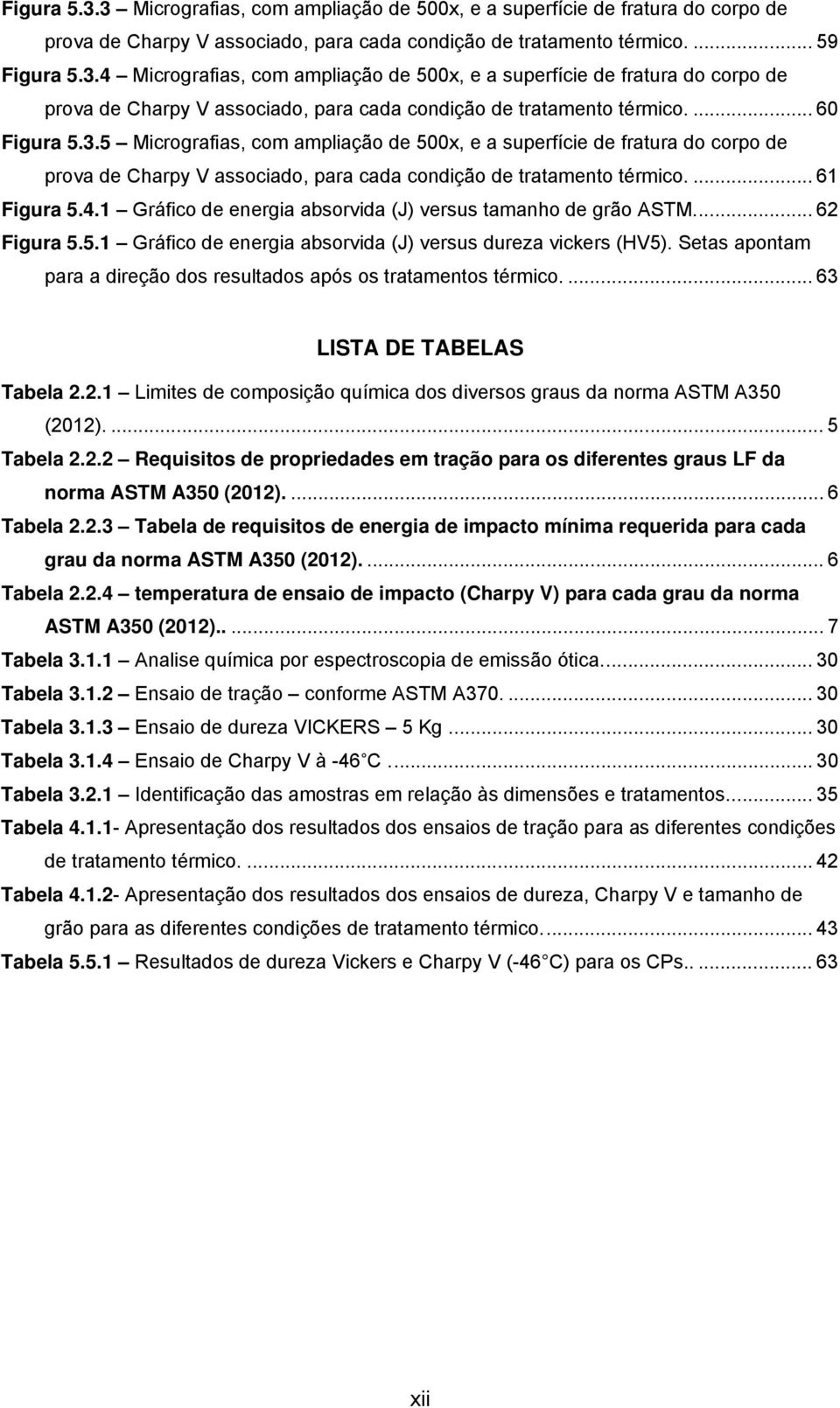 1 Gráfico de energia absorvida (J) versus tamanho de grão ASTM.... 62 Figura 5.5.1 Gráfico de energia absorvida (J) versus dureza vickers (HV5).