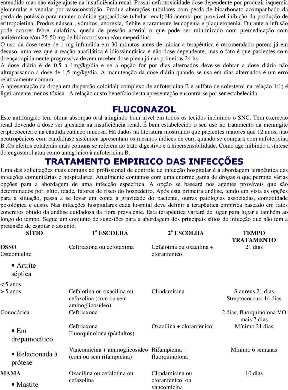 Produz náusea, vômitos, anorexia, flebite e raramente leucopenia e plaquetopenia.