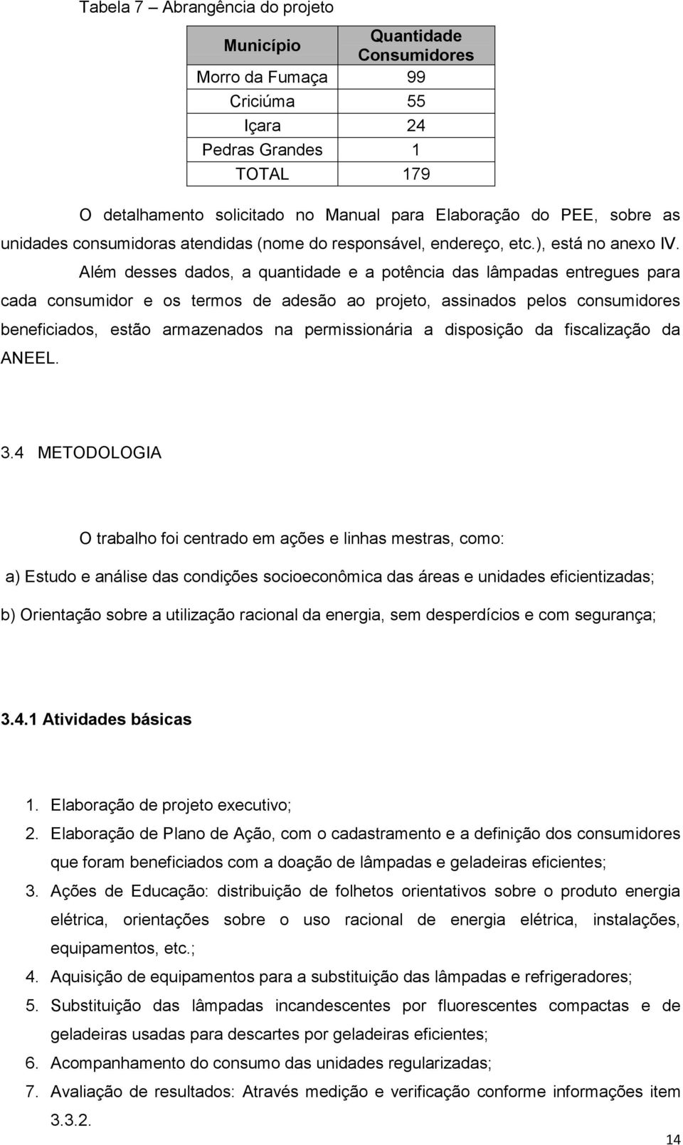 Além desses dados, a quantidade e a potência das lâmpadas entregues para cada consumidor e os termos de adesão ao projeto, assinados pelos consumidores beneficiados, estão armazenados na