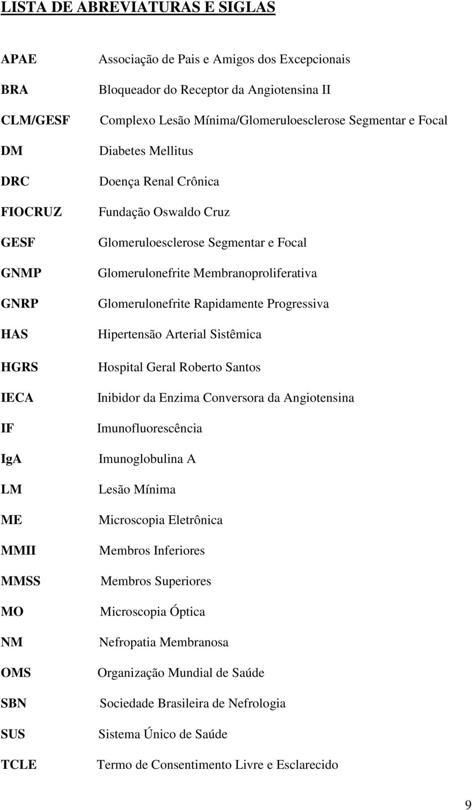 Glomerulonefrite Membranoproliferativa Glomerulonefrite Rapidamente Progressiva Hipertensão Arterial Sistêmica Hospital Geral Roberto Santos Inibidor da Enzima Conversora da Angiotensina